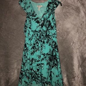 BCBGeneration Floral Blue and Black Cocktail Dress